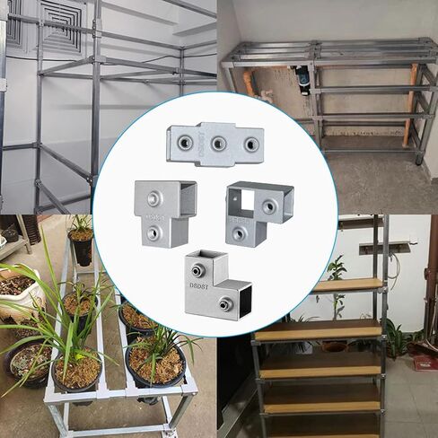 Square Tubing Connector Square Tube Fittings, One T 3 Way Connector,SiegYma 8Pcs Square Tube Fittings for Square Tubes for Square Railing Chain Fence Guardrail End Rails Clamps in Kuwait