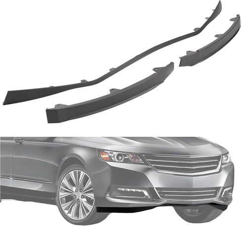 HECASA 3Pcs Front Bumper Valance Compatible with 2014-2020 Chevy Chevrolet Impala Lower Bumper Valance Apron Air Dam Protector Replacement for GM1092239C GM1092237 GM1092238 Black Plastic in Saudi Arabia