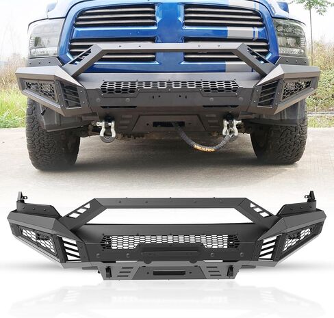 Nixon Offroad Real Lear Cofper for 2009-2018 Dodge RAM 1500 (بما في ذلك 2019-2024 RAM 1500 Classic) مصد خلفي من الفولاذ الثقيل مع الأضواء ذات الأضواء البودرة ، تصميم الخطوات الجانبية ، ثقب المستشعر in Saudi Arabia