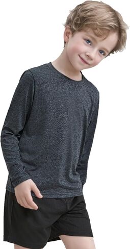 4 Pack Boys&Girls Athletic Quick Dry Long Sleeve Kids Performance Activewear T-Shirt for Youth in Kuwait
