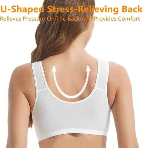 Front-Closure Comfort Bra for Women, Wireless Breathable Support Bra with Wide Side Wings, Easy Snap Closure & Sizes A-G in Kuwait