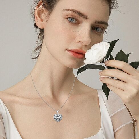 Celtic Knot Locket Necklace 925 Sterling Silver Heart Locket Necklace That Holds Pictures Photo Keep Memorial Necklaces Jewelry Gifts for Women Christmas Birthday Gift in Saudi Arabia