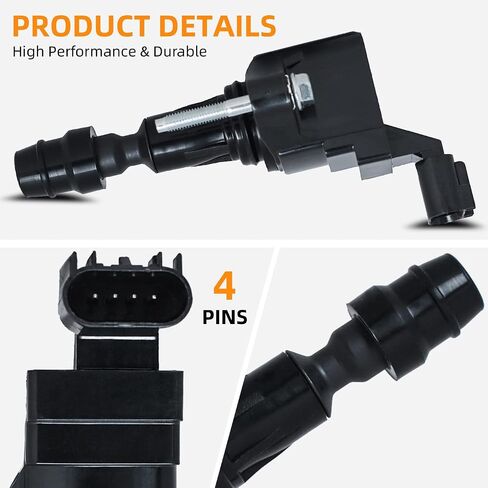 DEAL 4pcs Ignition Coils Compatible with Regal LaCrosse Verano Terrain 9-5 Captiva Sport Equinox HHR Cobalt Malibu Impala Solstice G5 G6 Vue Aura Ion Sky 2.4L 2.2L 2.0L L4 Replaces# UF491 C1552 in Saudi Arabia