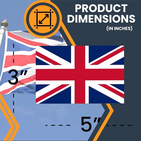 Magnet Me Up England Flag Car Magnet - 3x5 Inches - UV Printed Vinyl - Strong Magnetic Decal, for SUV, Truck, Fridge, Locker, Toolbox, or Office - Durable, Full-Color, Made in USA in Saudi Arabia