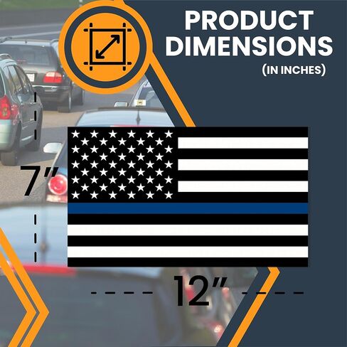 Magnet Me Up Thin Blue Line American Flag Decals, 2 Pack, 4x6 Inch, Black and Blue, Premium Automotive Magnets for Car, Truck, SUV, Crafted with Pride in The USA to Honor Police and Law Enforcement in Saudi Arabia