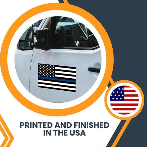 Magnet Me Up Thin Blue Line American Flag Decals, 2 Pack, 4x6 Inch, Black and Blue, Premium Automotive Magnets for Car, Truck, SUV, Crafted with Pride in The USA to Honor Police and Law Enforcement in Saudi Arabia