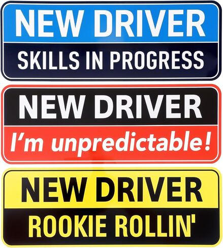 3Pcs Magnetic Car Stickers, Student Driver Magnet for Car Safety Sign Car New Car Driver Stickers Supplies Removable Novice Driver Safety Attention Sign Bumper Stickers Car Accessories in Saudi Arabia