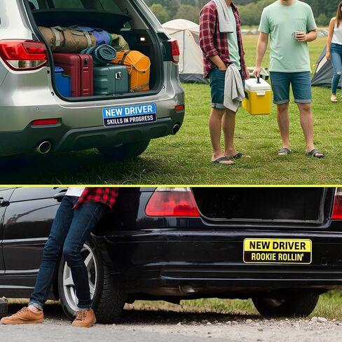 3Pcs Magnetic Car Stickers, Student Driver Magnet for Car Safety Sign Car New Car Driver Stickers Supplies Removable Novice Driver Safety Attention Sign Bumper Stickers Car Accessories in Saudi Arabia