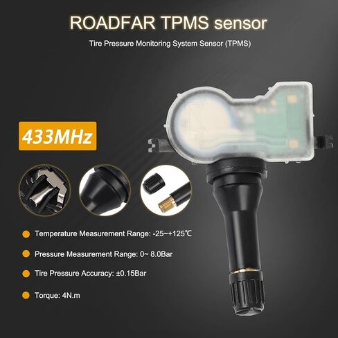 ROADFAR TPMS Sensor, 433MHz Tire Pressure Sensor Fits 2019-2021 For Infiniti QX50 2019-2021 For Nissan Altima 2018-2021 For Nissan LEAF 2017-2021 For Nissan Qashqai Replaces 407004CB0B 407004CB0A 4Pcs in Saudi Arabia