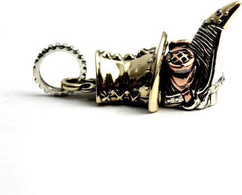 عام Cosumosu 925 Sterling Silver Steampunk الطاعون الطاعون الطبيب Bird Beak Charm (العين الحمراء) ، الذهب in Saudi Arabia