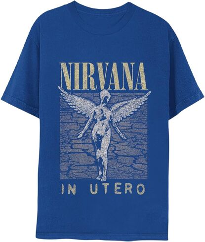 nirvana in utero logo logo الكبار الأكمام القصيرة t Shirt 90s Grunge Music Music Tees Tees in Kuwait
