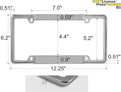 [Officially Licensed US Marine Corps Product] - USMC Semper Fidelis - Domed Custom-Made Personalized Narrow (Thin) Top 4 Hole Metal Car License Plate Frame with Free caps - Black (Qty: 1 Frame) in Saudi Arabia