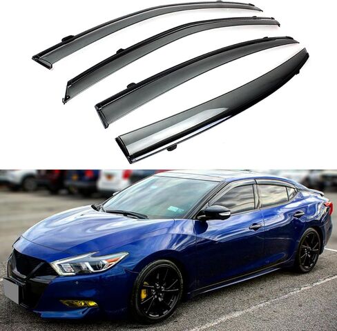 Premium VIP JDM Clip-On Type Smoke Tinted Window Window مع Trim Black متوافق مع 2016-2023 Nissan Maxima All Models in Kuwait