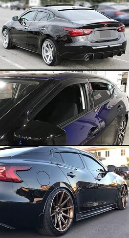 Premium VIP JDM Clip-On Type Smoke Tinted Window Window مع Trim Black متوافق مع 2016-2023 Nissan Maxima All Models in Kuwait