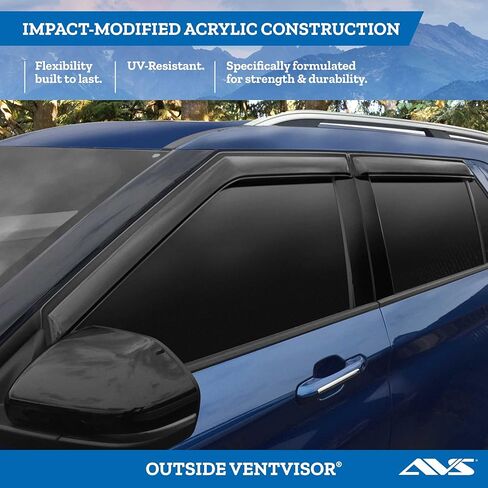 Auto Ventshade [AVS] Outside Mount Rain Guards for 2017 - 2025 Jeep Compass (New Body Style) | Window Vent Visors, 4 pcs. - Smoke | 94346 in Saudi Arabia