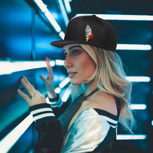 Negi Snapback Hats for Men Flat Bill Hats,American USA Flag Hat,Black Baseball Cap Gift for Men Trucker Dad in Saudi Arabia