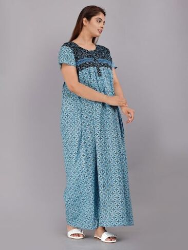 Womens Nightgown Cotton Sleepwear Nightshirt Short Sleeve Print Sleepshirt Sleepdress plus size Maxi Nighty Dress (Black&light_Pink, Standard) in Saudi Arabia
