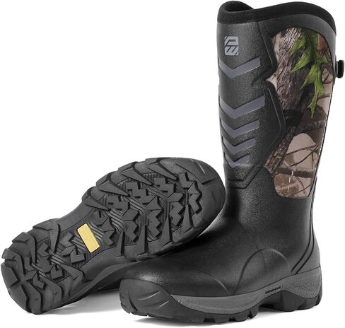 WOVENPAK Waterproof Rubber Boots for Men, Insulated Hunting Boots for Men with Steel Shank, 6mm Neoprene Anti-Slip Keep Warm Work Boots for Farm & Yard, Size 6-13 in Kuwait