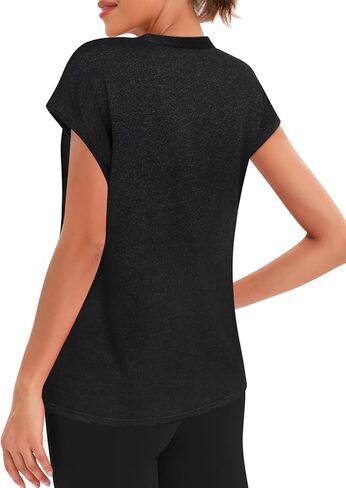 MISS FORTUNE Women's Golf Shirts Workout Tops Polo Short Sleeve V Neck Moisture Wicking Tennis Athletic Clothes in Kuwait