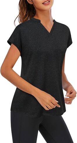 MISS FORTUNE Women's Golf Shirts Workout Tops Polo Short Sleeve V Neck Moisture Wicking Tennis Athletic Clothes in Kuwait