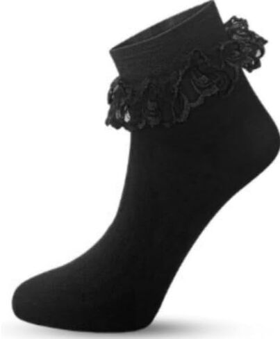 Degpum Ruffle Socks Lace Ruffle Frilly Ankle Socks for Women Fashion Lace Cute Sock for Ladies Girls in Saudi Arabia