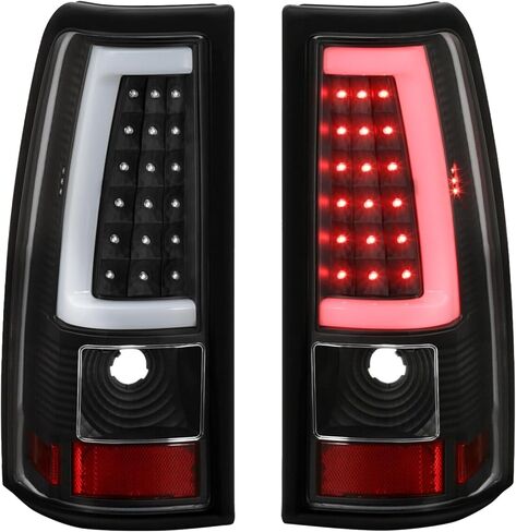 PENSUN Tail Lights Assembly Set Compatible With 2003 2004 2005 2006 Chevy Silverado 1500 2500 Rear Brake Lamp Pair Left+Right W/LED Black GM2800161 GM2801161 in Kuwait
