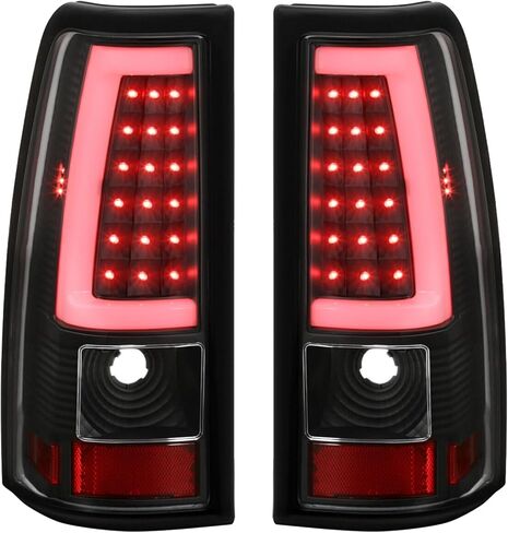PENSUN Tail Lights Assembly Set Compatible With 2003 2004 2005 2006 Chevy Silverado 1500 2500 Rear Brake Lamp Pair Left+Right W/LED Black GM2800161 GM2801161 in Kuwait