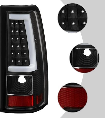 PENSUN Tail Lights Assembly Set Compatible With 2003 2004 2005 2006 Chevy Silverado 1500 2500 Rear Brake Lamp Pair Left+Right W/LED Black GM2800161 GM2801161 in Kuwait