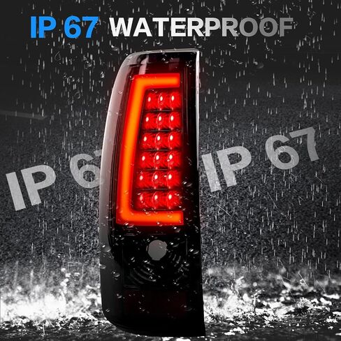 PENSUN Tail Lights Assembly Set Compatible With 2003 2004 2005 2006 Chevy Silverado 1500 2500 Rear Brake Lamp Pair Left+Right W/LED Black GM2800161 GM2801161 in Kuwait