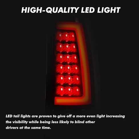 PENSUN Tail Lights Assembly Set Compatible With 2003 2004 2005 2006 Chevy Silverado 1500 2500 Rear Brake Lamp Pair Left+Right W/LED Black GM2800161 GM2801161 in Kuwait