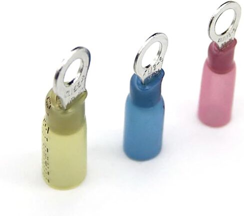 120-Pack Marine Grade Heat Shrink Ring Connectors - Heat Shrink Wire Connectors Tinned Copper Insulated Ring Crimp Terminals in Saudi Arabia