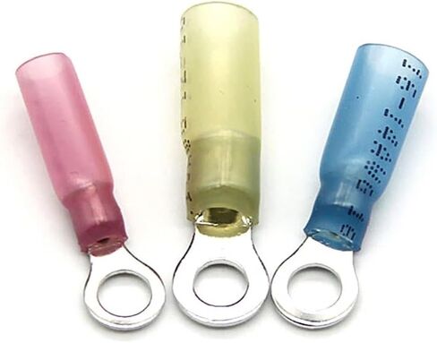 120-Pack Marine Grade Heat Shrink Ring Connectors - Heat Shrink Wire Connectors Tinned Copper Insulated Ring Crimp Terminals in Saudi Arabia