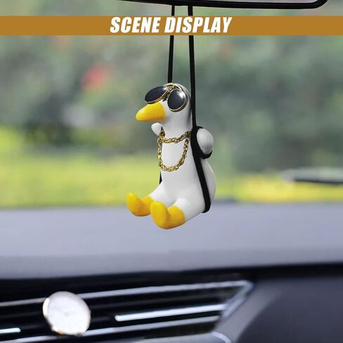 Swinging Panda Rearview Mirror Pendant - Swing Panda Car Interior Rear View Mirror Charm Hanging Accessories - Super Cute Panda Decoration Universal for Car/Office/Home/Room (Panda) in Saudi Arabia