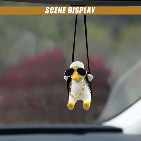 Swinging Panda Rearview Mirror Pendant - Swing Panda Car Interior Rear View Mirror Charm Hanging Accessories - Super Cute Panda Decoration Universal for Car/Office/Home/Room (Panda) in Saudi Arabia