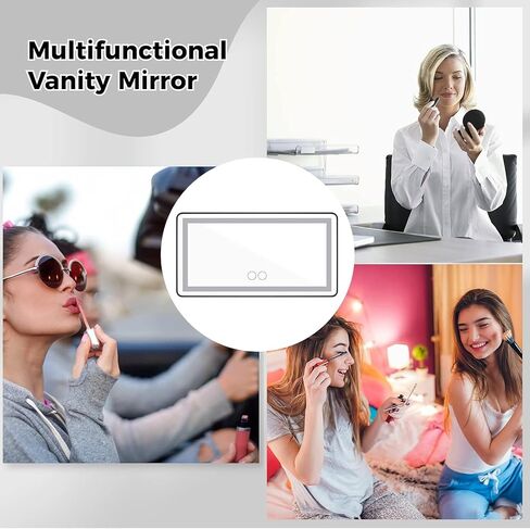 Visor ، إكسسوارات السيارات للمرأة قابلة لإعادة الشحن مرآة مستحضرات التجميل مع 3 أوضاع إضاءة LED ، مرآة شاشة تعمل باللمس قابلة لللمس للسيارات ، المكياج ، إكسسوارات سيارة الأميرة. in Saudi Arabia