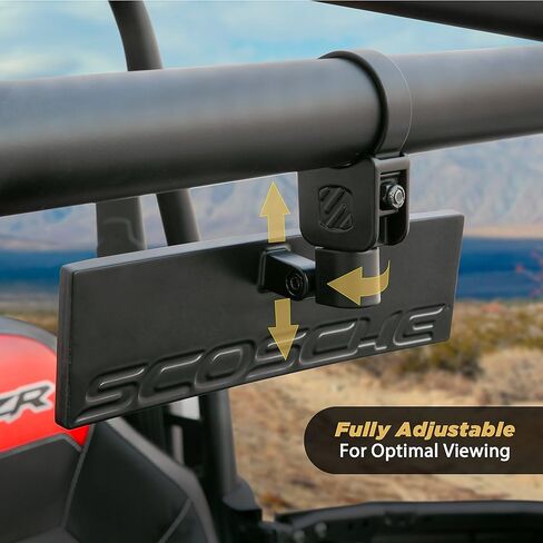 Scosche PSM21009-20 BaseClamp 9 "Panoramic View Mirror مع 2.0" مشبك الأنبوب ل ATV's UTV و Side X Sides in Kuwait