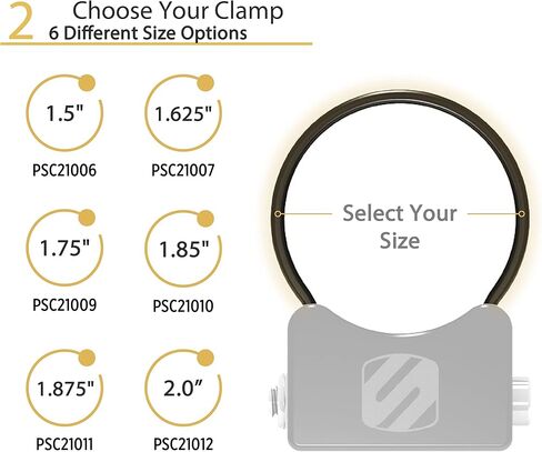 Scosche PSM21009-20 BaseClamp 9 "Panoramic View Mirror مع 2.0" مشبك الأنبوب ل ATV's UTV و Side X Sides in Kuwait