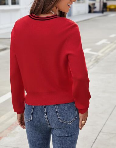 Ladyful Cropped Cardigan Sweater for Women Open Front Knit Tweed Jacket Button Down Fall Work Sweater Top in Saudi Arabia