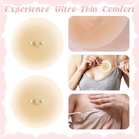 2pcs غطاء الحلمة السيليكون مع ثقب ، أغطية حلمة رقيقة للنساء ، وحلمات السيليكون اللاصقة اللزجة فطائر ، مقاومة للماء ، قابلة لإعادة الاستخدام. in Kuwait