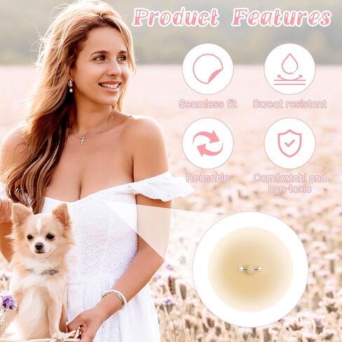 2pcs غطاء الحلمة السيليكون مع ثقب ، أغطية حلمة رقيقة للنساء ، وحلمات السيليكون اللاصقة اللزجة فطائر ، مقاومة للماء ، قابلة لإعادة الاستخدام. in Kuwait