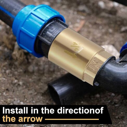 Zonon 2 PCS 1-1/4 بوصة صمام تحقق من إحدى الطرق النحاسية في خط الفحص صمام مع الوقاية من التدفق الخلفي 1.25 "NPT ذكر في 1.25" in Kuwait