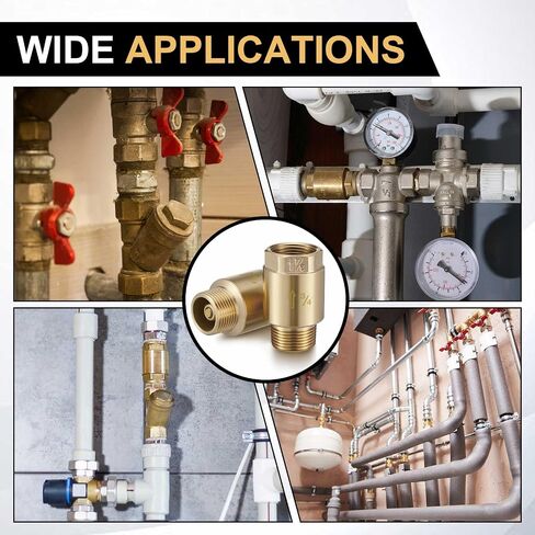Zonon 2 PCS 1-1/4 بوصة صمام تحقق من إحدى الطرق النحاسية في خط الفحص صمام مع الوقاية من التدفق الخلفي 1.25 "NPT ذكر في 1.25" in Kuwait