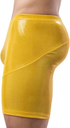 Mens Metallic Shorts Muscle Fitness Workout Sports Bodybuilding Long Boxer Shorts Trunks in Kuwait