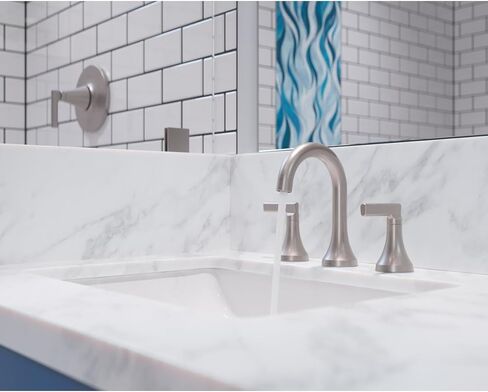 Pfister Vedra Bathroom Sink Faucet, 8-Inch Widespread, 2-Handle, 3-Hole, Spot Defense Brushed Nickel Finish, LF049VEDGS in Kuwait