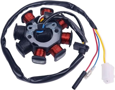 GY6 49CC 50CC 8-COIL MAGNETO المولد الثابت لـ 139QMB 139QMA SCROUTER MOPED ENRIVER (ملفات الإشعال المزدوجة) in Saudi Arabia