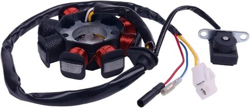 GY6 49CC 50CC 8-COIL MAGNETO المولد الثابت لـ 139QMB 139QMA SCROUTER MOPED ENRIVER (ملفات الإشعال المزدوجة) in Saudi Arabia