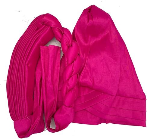 African auto gele Headtie Wedding Party Headpiece Women Head Wraps Muslim Hat (US, Alpha, One Size, wine red) in Kuwait