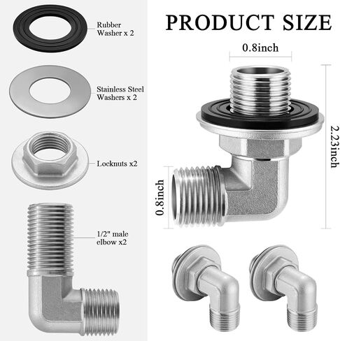 Wall Mount Commercial Faucet Installation kit,90 dergee backsplash Mount Set for Stainless Steel Commercial Kitchen Prep & Utility Sink,Lead-Free 2 Pack in Saudi Arabia