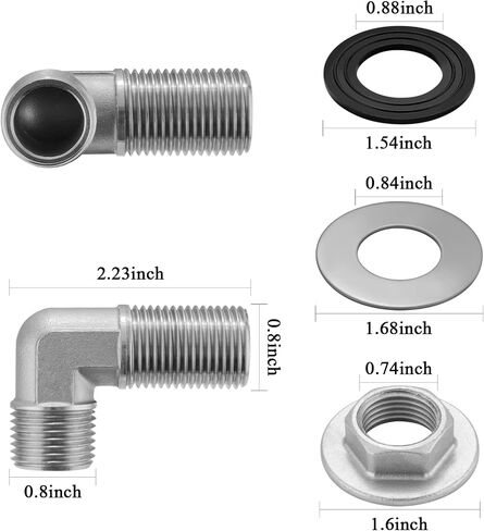 Wall Mount Commercial Faucet Installation kit,90 dergee backsplash Mount Set for Stainless Steel Commercial Kitchen Prep & Utility Sink,Lead-Free 2 Pack in Saudi Arabia