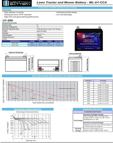 Mighty Max Max Battery ML-U1 12V 200CCA Battery for SCAG Tiger Cat Zero Turn Grage in Saudi Arabia